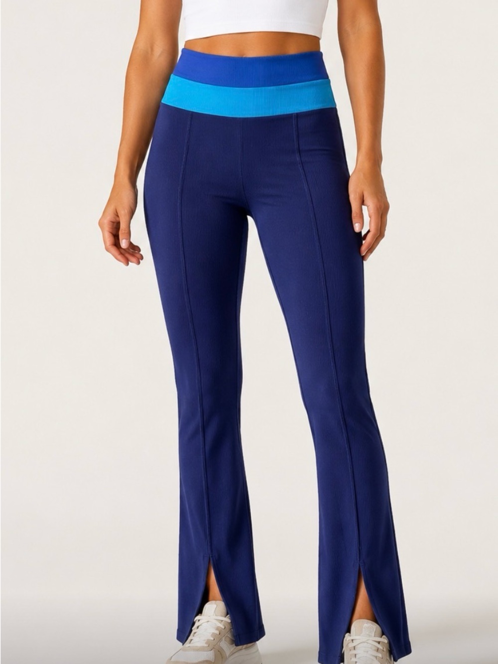 Beach Riot Sport Amalfi Colorblock Ribbed FlareNavy Leggings NWT Sz XS
